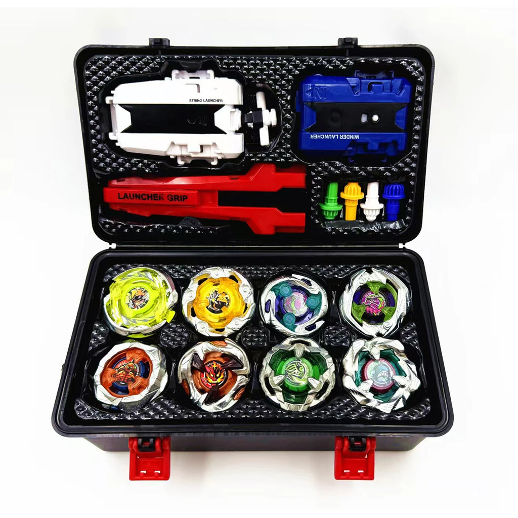 Bey X Spinning Toy Kit BX UX Booster Gyro Metal Battle Tops with Launchers Grip Organize Box Set Gift
