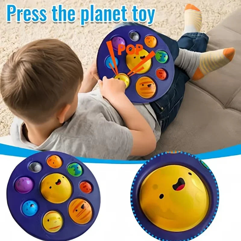 Planet Bubble Music Colorful Starry Sky Cartoon Pattern Release Decompression Silicone Pinch Music Children's Press Puzzle Toy