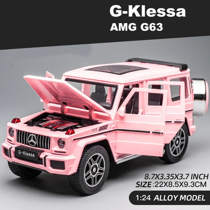 1/24 alloy die-cast G63 car model simulation sound and light off-road vehicle toys children's birthday gift Christmas