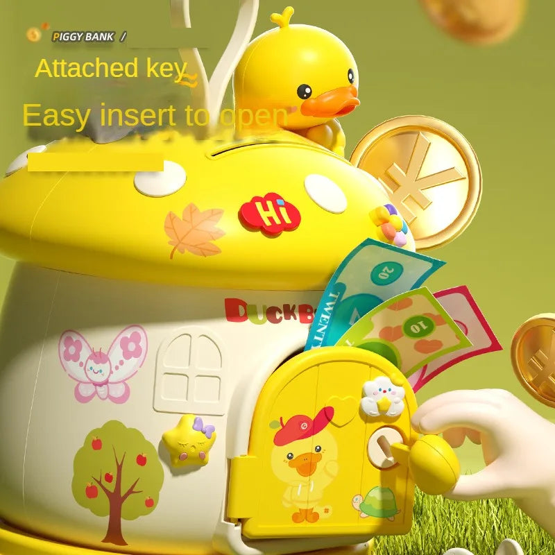 Cute Cartoon Mushroom Molding Piggy Bank 3D Stickers for Creative DIY Desktop Ornaments Key Protection Gifts
