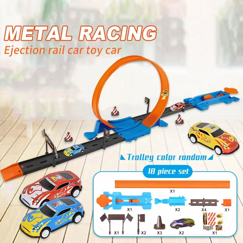 Hot Stunt Speed Car Wheels Model Racing Track DIY Assembled Rail Kits Catapult Rail Car Racing Boy Toys for Children Gift