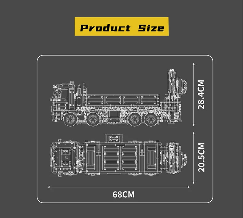 Mould King 17050 Technical Car Toys The RC Actros Self-Loading Crane Building Block Enginerring Truck Brick Kids Christmas Gift