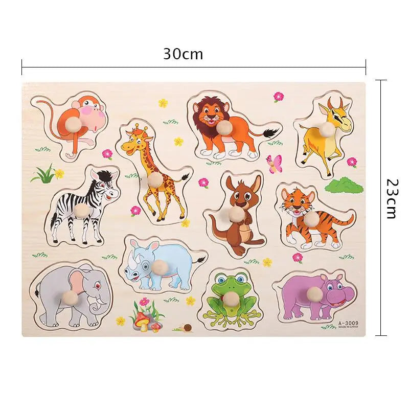 Wooden Mushroom Nail Hand Grab Puzzle - Educational Toy