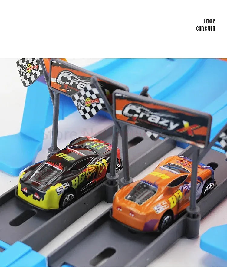 Hot Stunt Speed Car Wheels Model Racing Track DIY Assembled Rail Kits Catapult Rail Car Racing Boy Toys for Children Gift