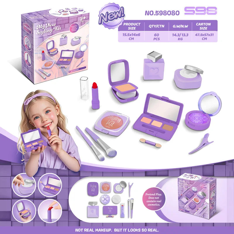 New Children's Pretend Play Makeup Toy Set Safe and Non-toxic Simulation Little Girl Makeup Toy Girl Birthday Gift