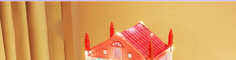 DIY Popular Toy 3d Assembly Mini Toy House Accessories Villa Princess Castle Led Lights Girl Birthday Gift Assembly Toy House