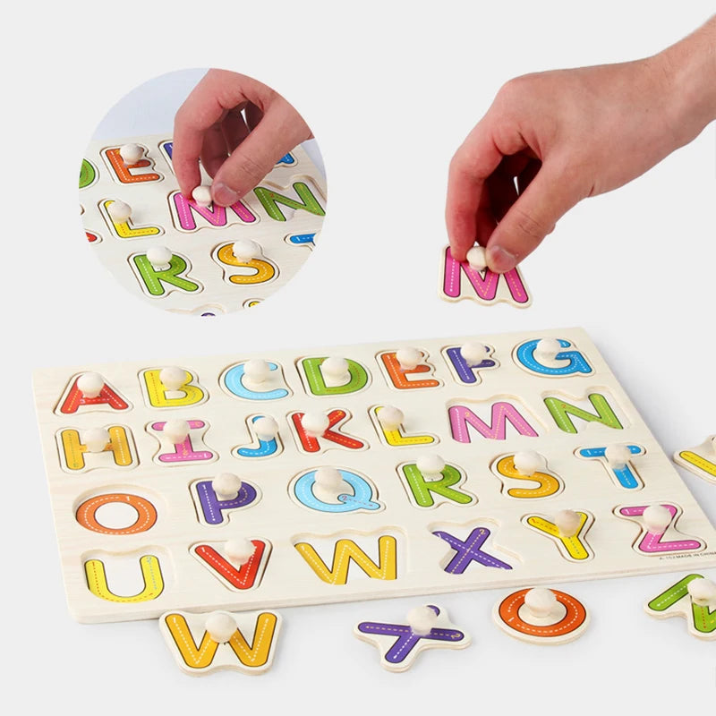 Wooden Mushroom Nail Hand Grab Puzzle - Educational Toy