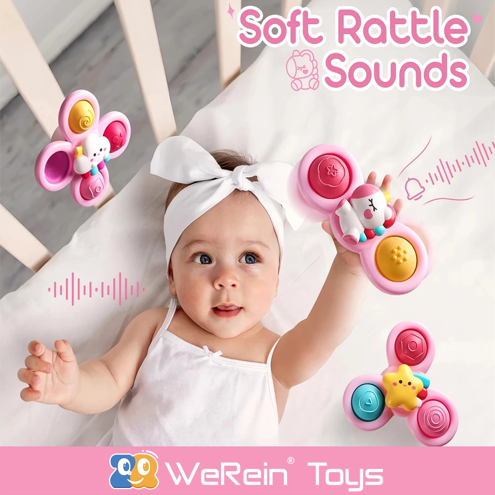 Werein Suction Cup Spinner Sensory Fidget Toys for Toddlers