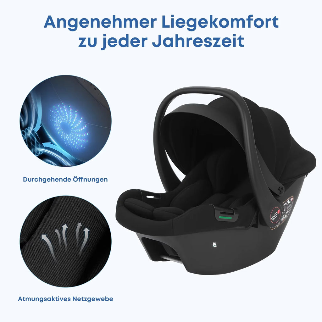 Infant Baby Car Seat Newborn 0-12 Months Max 12kg Sun Canopy Padded Seat 3-Point Safety Belt Side Protection I-Size Baby Car Sea