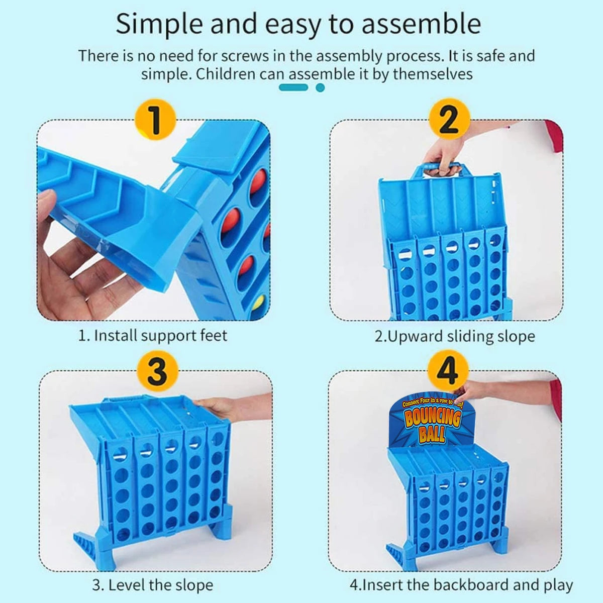 kbxlife 4 Shots Connect Board Game - Finger Shooting Toy
