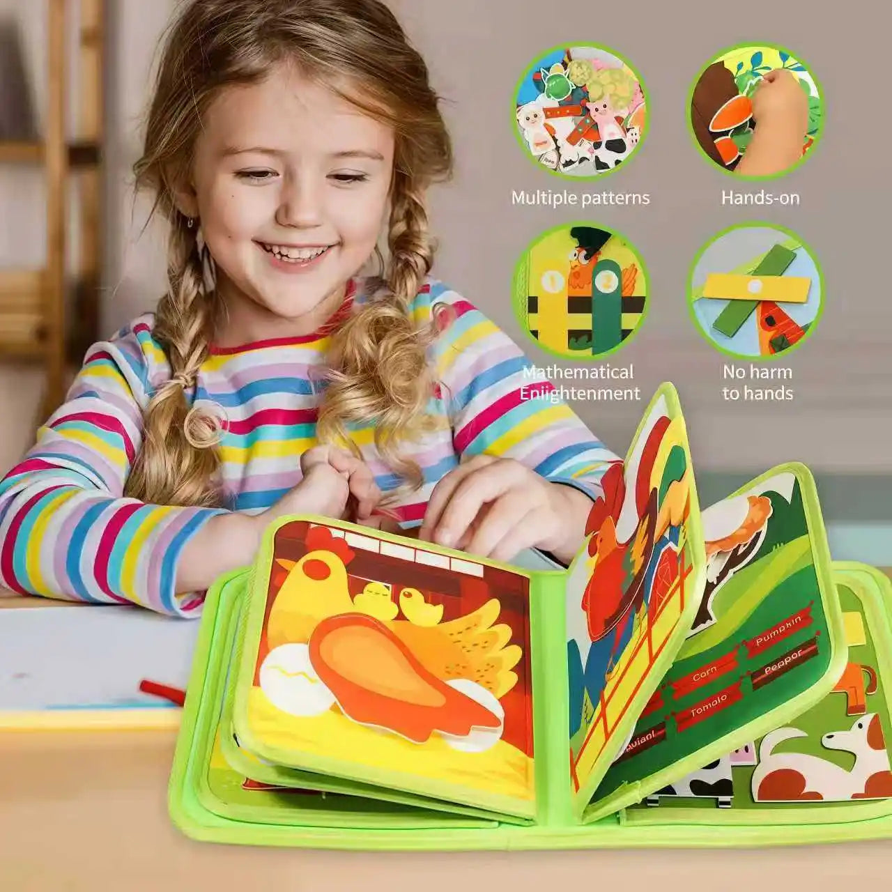 Gowinbaby Busy Board Felt Alphabet Learning Toy 3-6Y