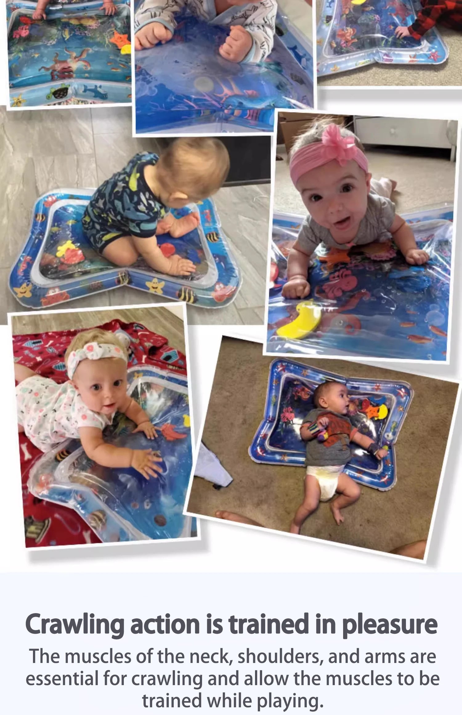 Tummy Time Inflatable Water Play Mat - 66x50cm PVC