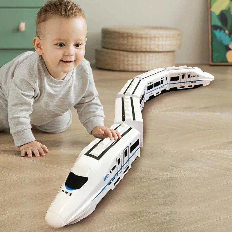DIY Simulation Train Electric Car - Kids Sound & Light Model Toy, Ideal Birthday Gift for Boys Girls