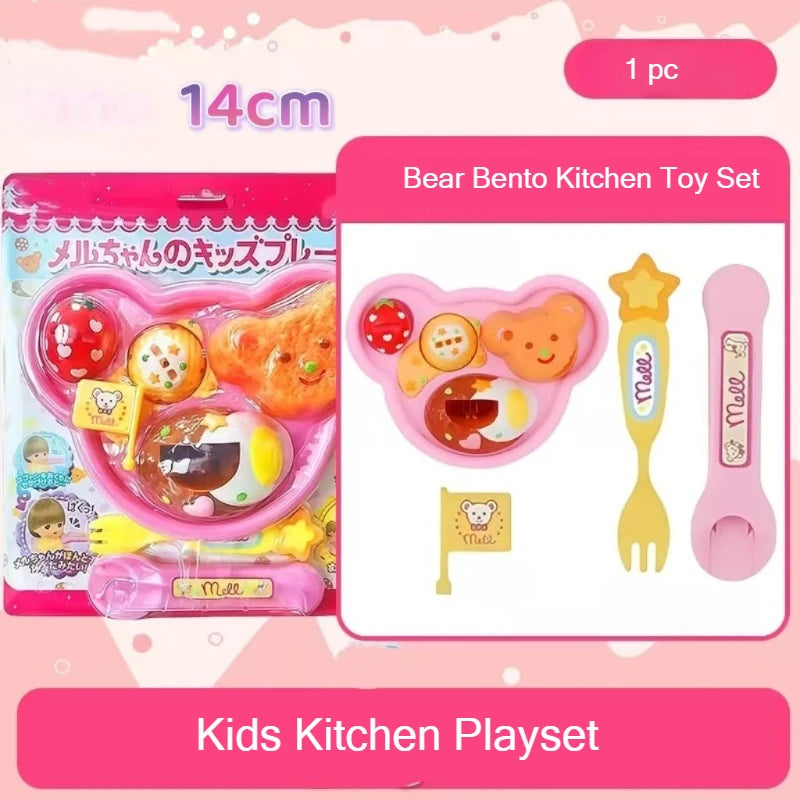 Bear Bento Jelly Pudding Feeding Toy Set Interactive Kitchen Pretend Play for Toddler Parent-Child Educational Food Toy Gifts