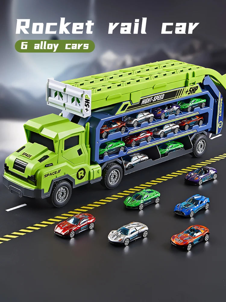 3D Rail Car - Over the Track, High Impact Flying Car - Transformed Inertial Car Puzzle Power Car Toy Set - Alloy Car Toy Set