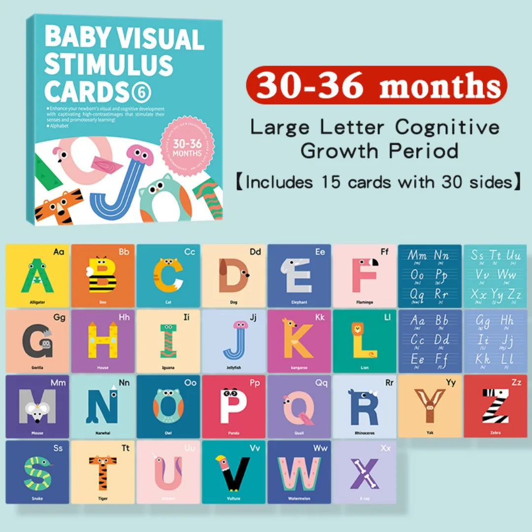 Montessori Baby High Contrast Visual Stimulation Flash Cards 0-36M