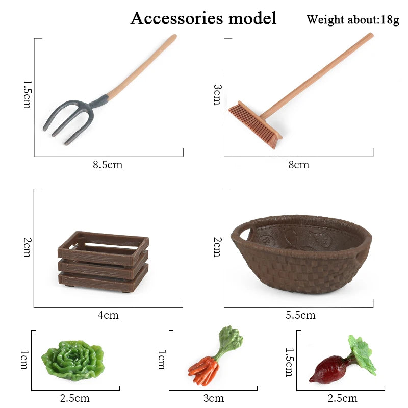 Oenux Pretend Play Toy Cute Fruits Vegetables Mushroom Model Cake Toppers Foods Jouet Family Fun Early Education For Kids Gift