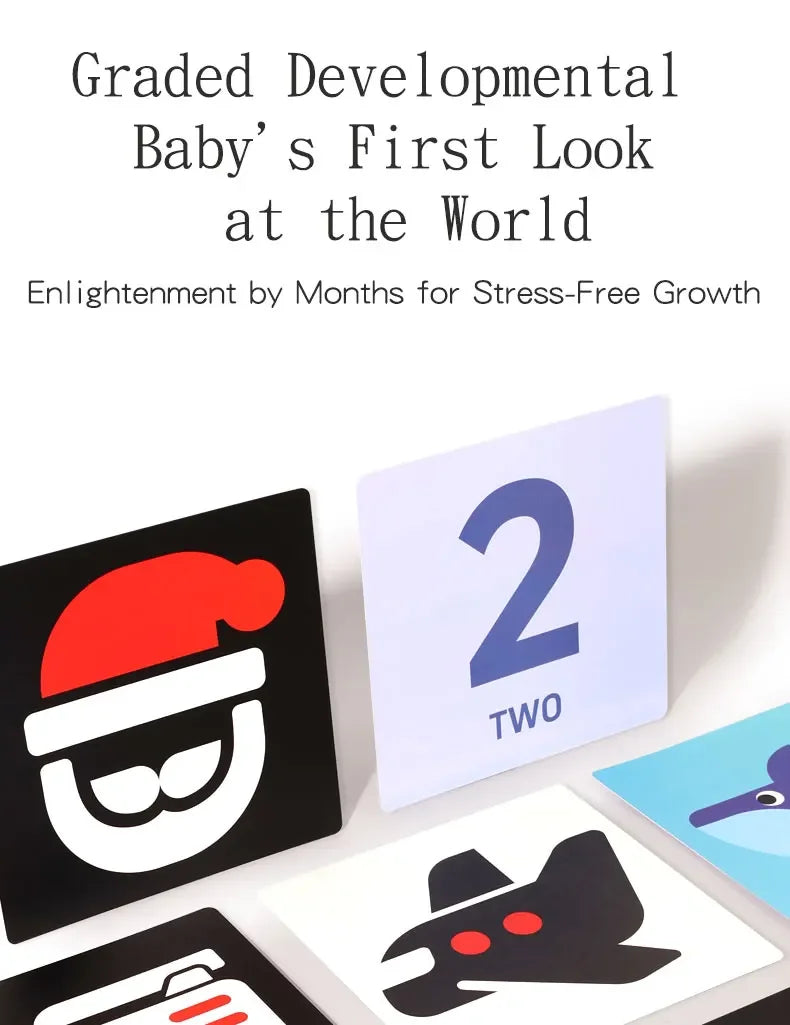 Montessori Baby High Contrast Visual Stimulation Flash Cards 0-36M