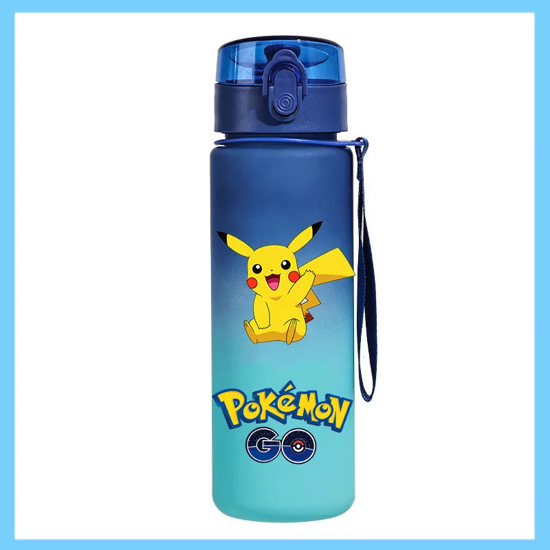 Pokémon 650ml Fitness Sports Direct Drinking Plastic Anti-drip Water Bottle Pikachu Eevee Capacity Water Cup Sports Water Bottle