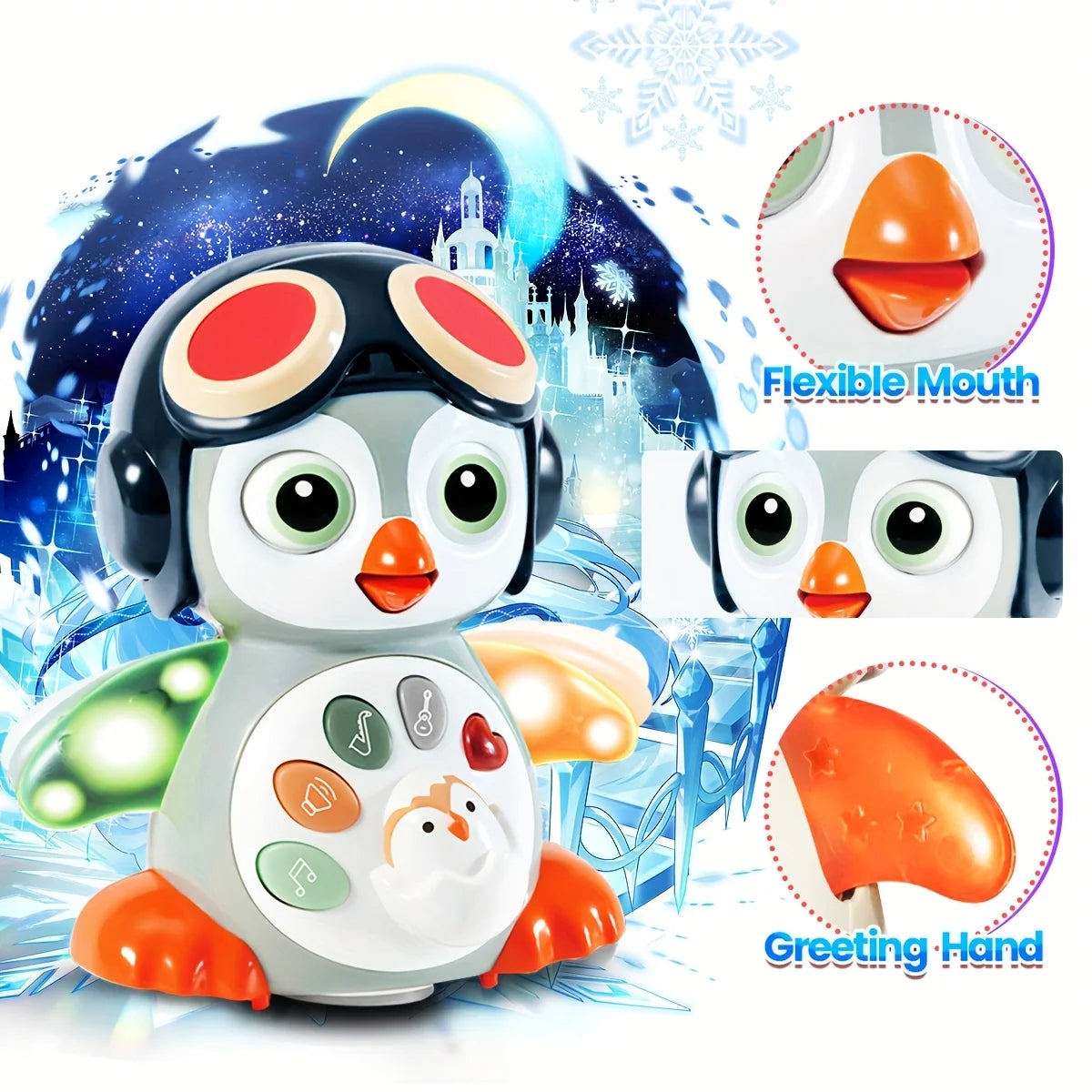 Crawling Penguin Baby Musical Tummy Time Toy with Lights