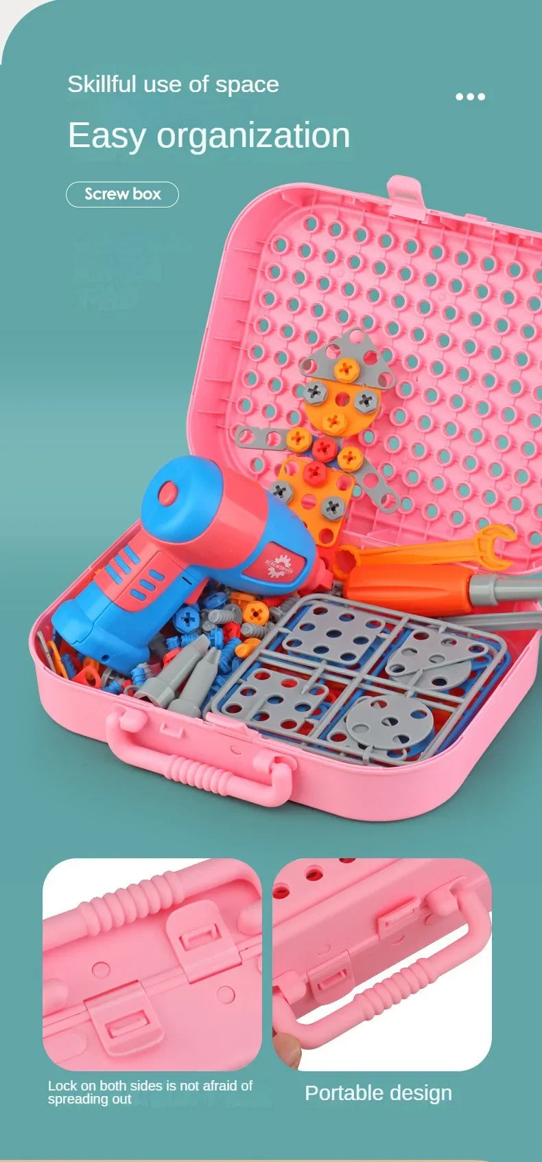 Children Toys Tool Set Electric Drill Screw Nut 3D Puzzle Toys Pretend Play Repair Tool Box Drilling Assembly Educational Toys