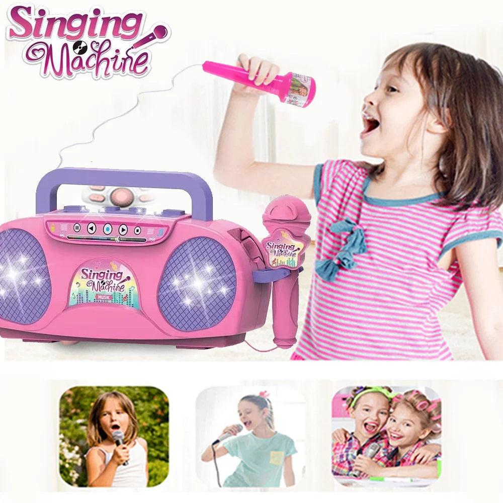 Kids Karaoke Microphone Toy with Lights and MP3 Connectivity