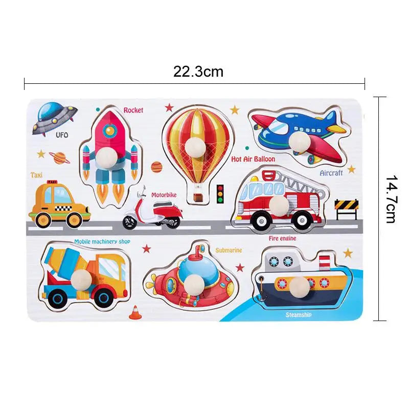 Wooden Mushroom Nail Hand Grab Puzzle - Educational Toy