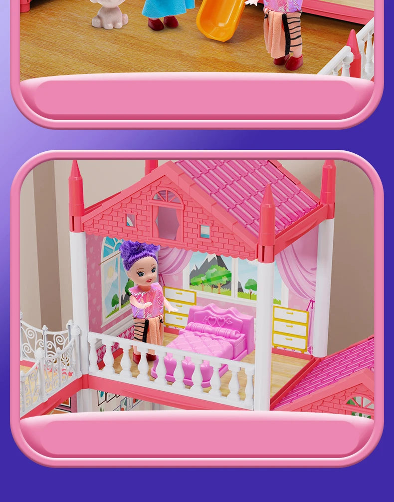 3D Assembly Diy Mini Toy House Accessories Villa Princess Castle Girl Birthday Gift Assembly Toy House