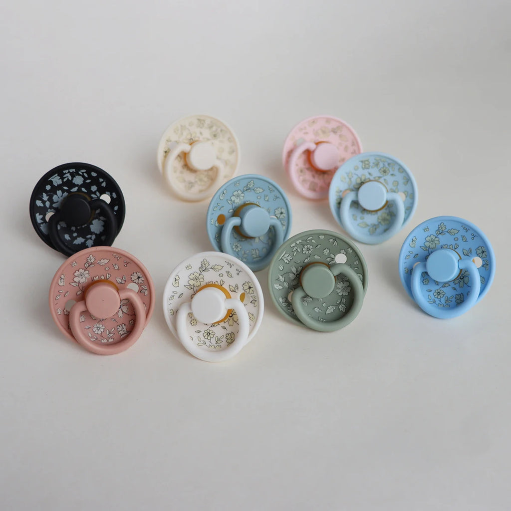Floral Newborn Pacifier - Latex Rubber
