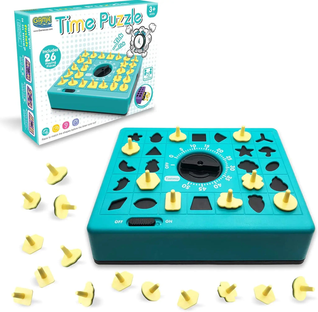 Shape Matching Game - 26 Piece Educational Time Puzzle Toy