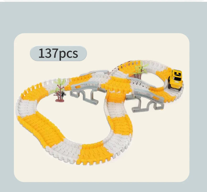 Electric track vehicle series toy track puzzle, car assembly, racing set, building blocks. Boys, girls. Birthday gifts, Children