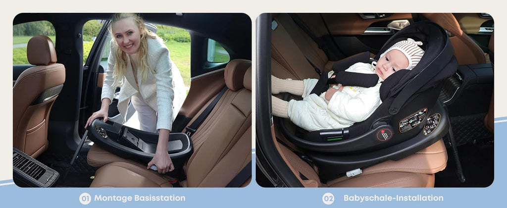 Infant Baby Car Seat Newborn 0-12 Months Max 12kg Sun Canopy Padded Seat 3-Point Safety Belt Side Protection I-Size Baby Car Sea