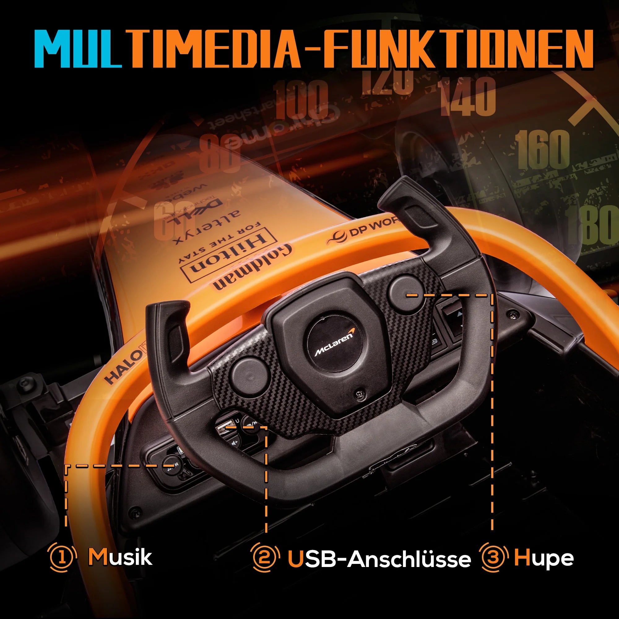 McLaren Licensed 12V Electric Ride-On Car - Orange