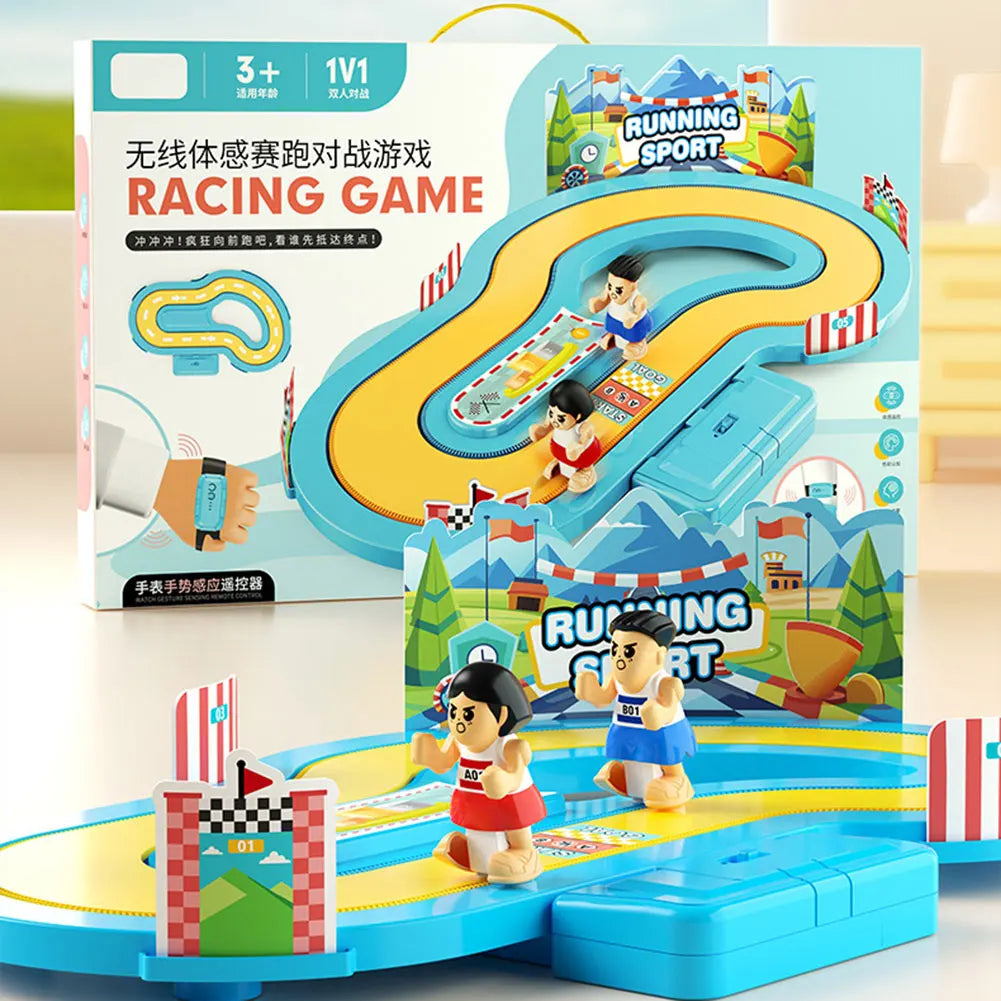 Children's Speed Wireless Body Sensing Competition Running Table Game Toy,Two-Person Competitive Simulation Track Motion Toys