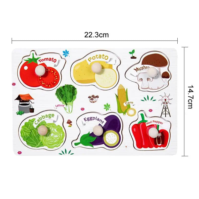 Wooden Mushroom Nail Hand Grab Puzzle - Educational Toy