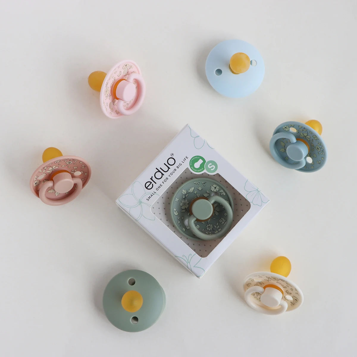 Floral Newborn Pacifier - Latex Rubber