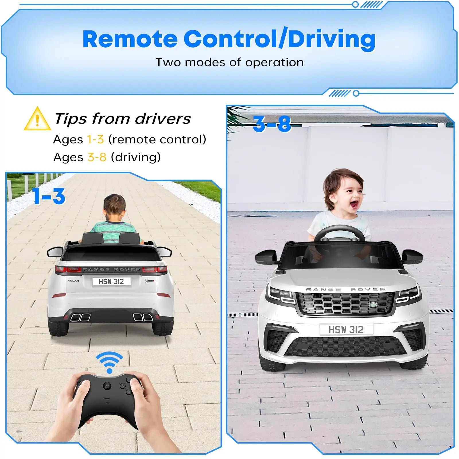 12V Kids Electric Ride-On Car with Remote Control