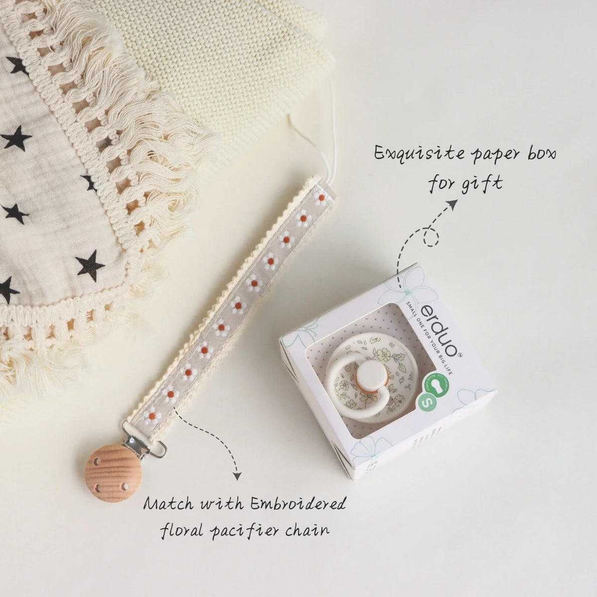 Floral Newborn Pacifier - Latex Rubber