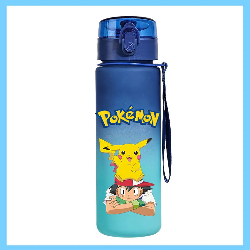 Pokémon 650ml Fitness Sports Direct Drinking Plastic Anti-drip Water Bottle Pikachu Eevee Capacity Water Cup Sports Water Bottle