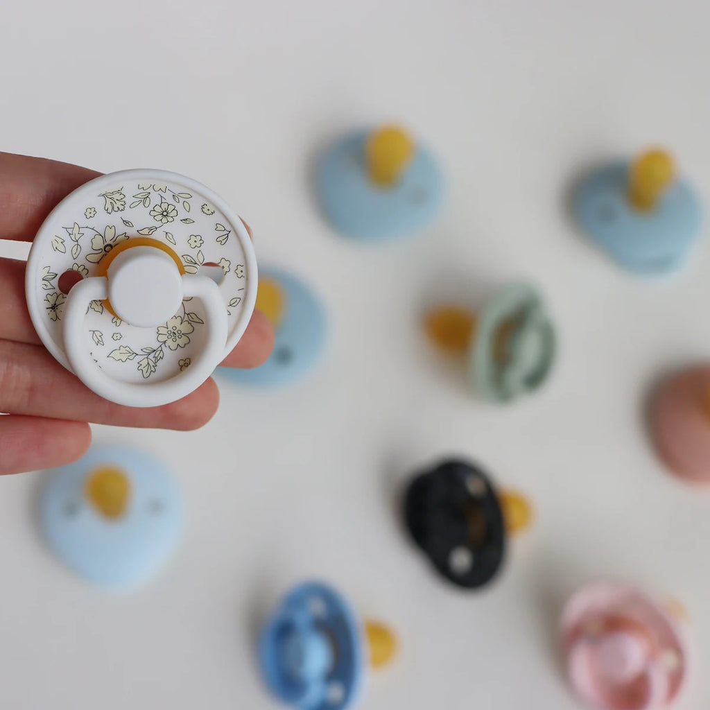 Floral Newborn Pacifier - Latex Rubber