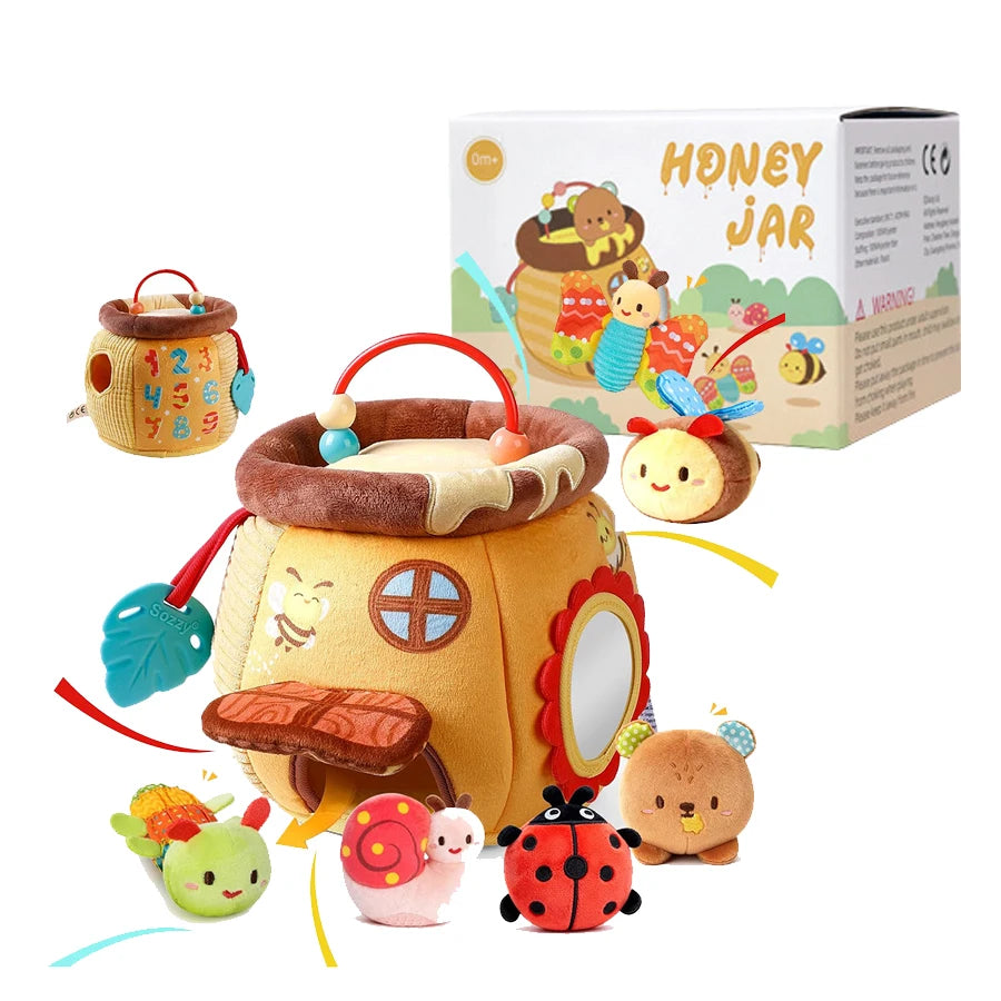 Yokibo Soft Baby Beehive Sensory Toy with 5 Plush Bees