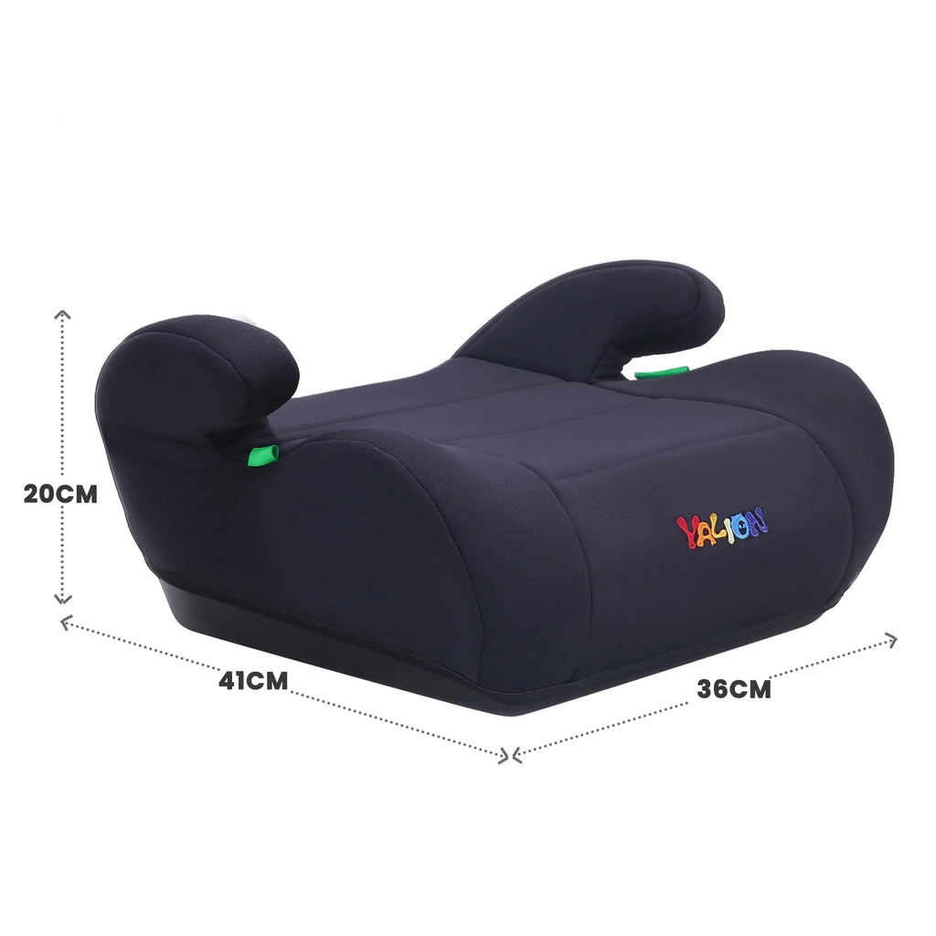 Yalion Portable Baby Car Safety Seat Booster Cushion, Suitable for Ages 6-10, 125- 150cm , 3-Point Safety Belt, Thickened Padding, Meets I-Size Standard Un Ece R 129/03