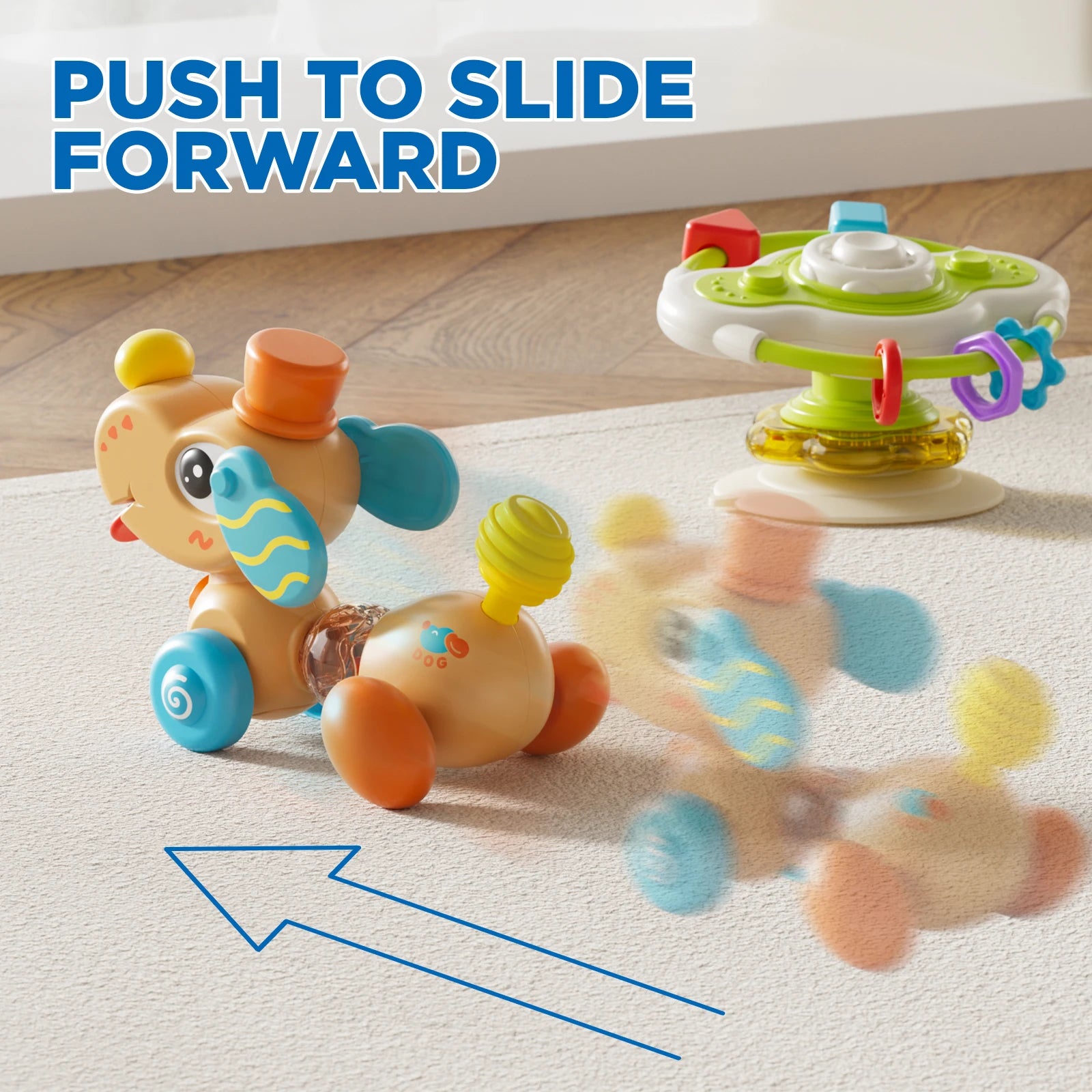 Baby High Chair Toy - Dog Steering Wheel with Suction Cup