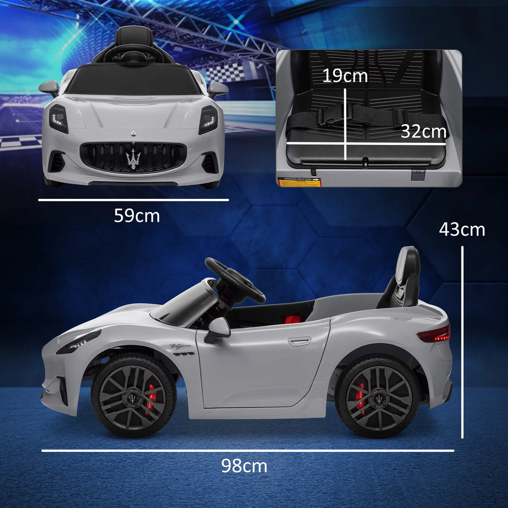 Maserati Gran Turismo Ride On Kids Electric Car 12V Grey