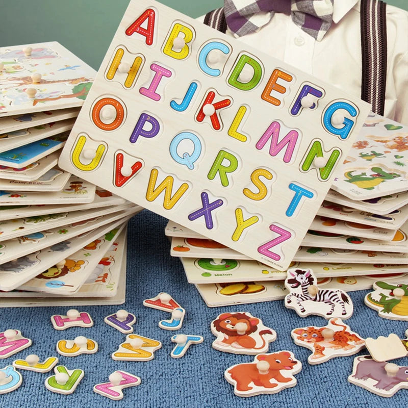 Wooden Mushroom Nail Hand Grab Puzzle - Educational Toy