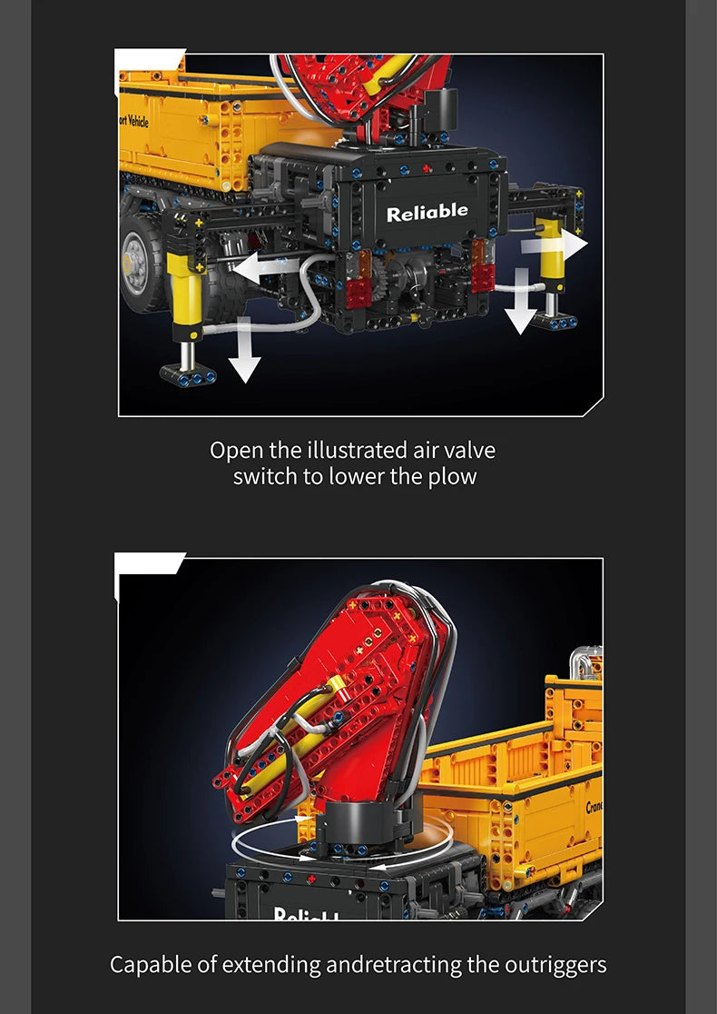 Mould King 17050 Technical Car Toys The RC Actros Self-Loading Crane Building Block Enginerring Truck Brick Kids Christmas Gift