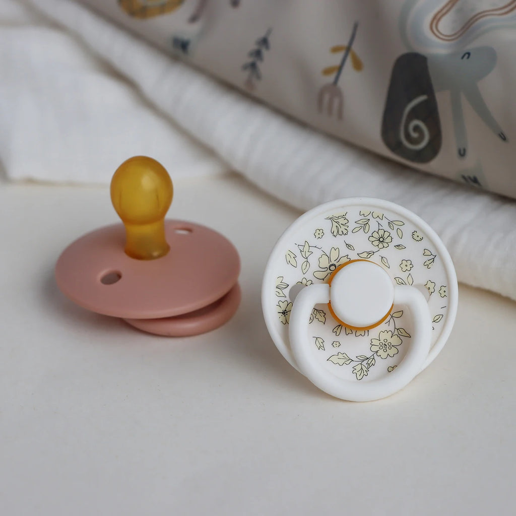 Floral Newborn Pacifier - Latex Rubber
