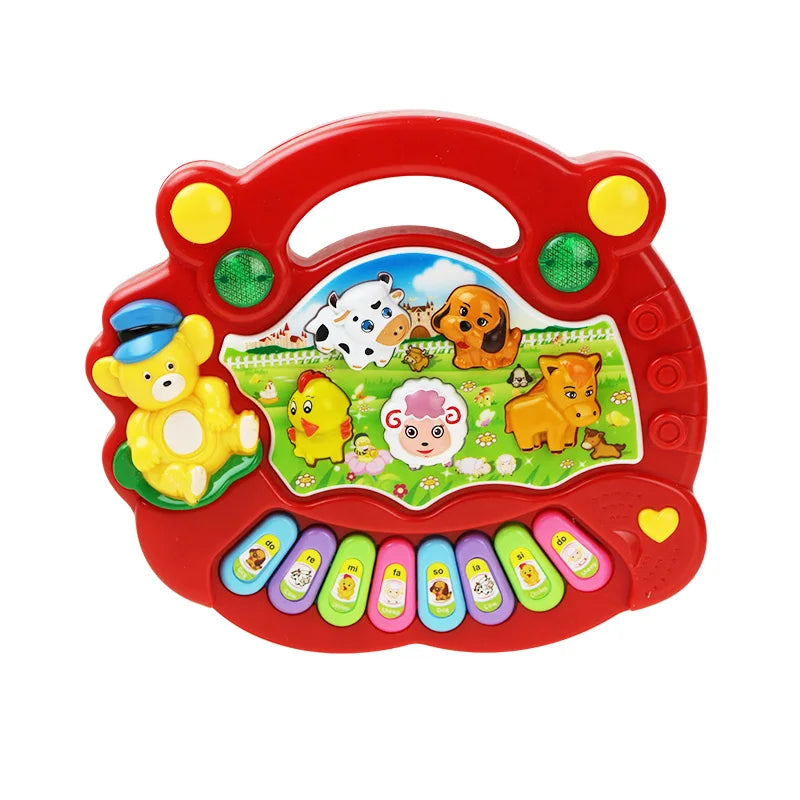 Baby Musical Piano Keyboard Toy with Animal Sounds and Lights
