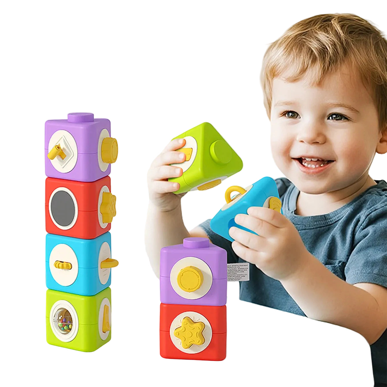 Montessori Baby Jigsaw Puzzle & Building Blocks Toy 0-3Y