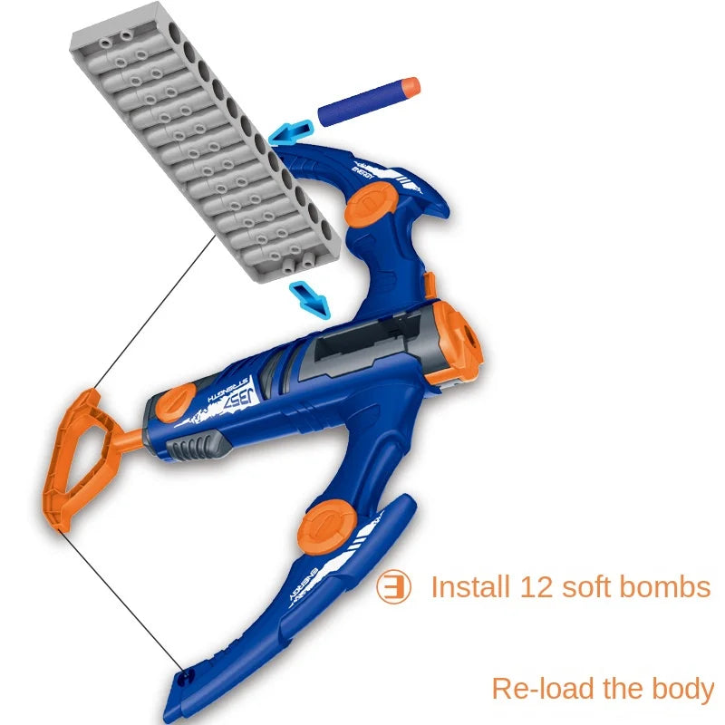 Kids Toy Crossbow - 12 Continuous Soft Dart Launcher